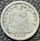 Genuine 1842-O U.S. Seated Liberty Silver 10c,VG Details with scratches in field