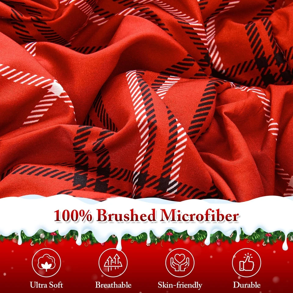 Christmas Comforter Set, 7 Pieces Bed in a Bag, Christmas Bedding Sets with C... - Image 2 of 4