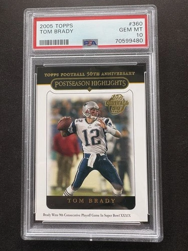 2005 Topps - Postseason Highlights Tom Brady #360 PSA 10
