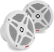 Pyle 6.5" Dual Marine Powered Speakers - Waterproof & Bluetooth, 600 Watt