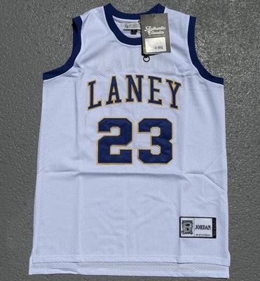 Men s Michael Jordan Laney Bucs High School Jersey Headgear Classics White Large