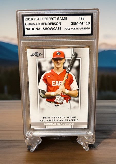 Gunnar Henderson 2018 Leaf Perfect Game Graded Gem-mt 10 Game Day Rookie #28