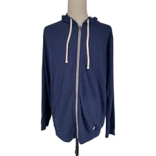Marine Layer Men's 2X Blue Full Zip Sweatshirt Hoodie Plus See Notes