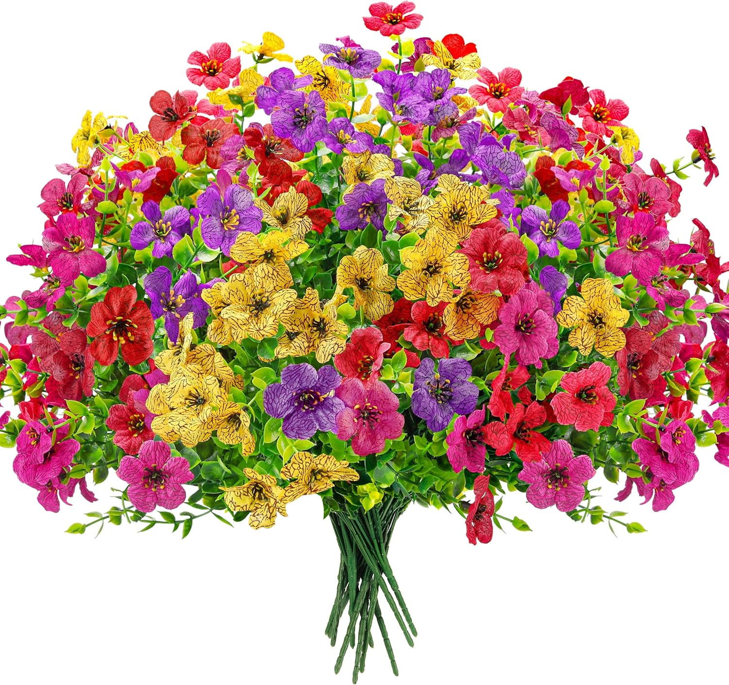 12 Bundles Artificial Flowers Faux Plants Outdoors Spring Summer Decoration Fake