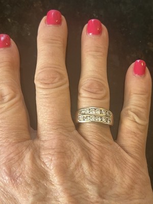 Diamond band set In 14k Two tone gold Stamped  2.04 Total Carrots Size 8 1/4
