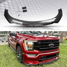 For Ford F-150 Crew Cab Pickup Front Bumper Lip Carbon Fiber Pattern Canard CT