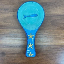 KIC Brushes Hand Painted OCEAN LIFE Waves Sun Beach Vibrant Spoon Rest