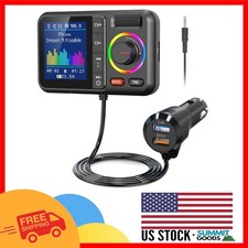 Hands-Free Bluetooth V5.0 FM Transmitter with Color Display  Fast Charge - KM28