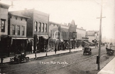 Street View Iron Mountain MI Michigan 1914 RPPC Photo Postcard COPY