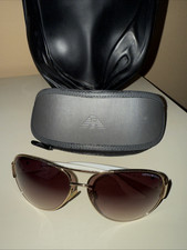 Emporio Armani EA9691/S Gold Metal White Gray Aviator Sunglasses 61-13 125 +CASE