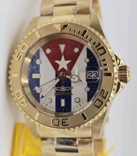 Invicta Pro Diver Cuba Automatic Gold Cuban Flag Watch 40mm 45617