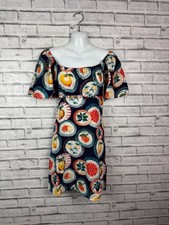Pretty Vintage Style Next Fruit Print Off The Shoulder Dress Boho - UK 12