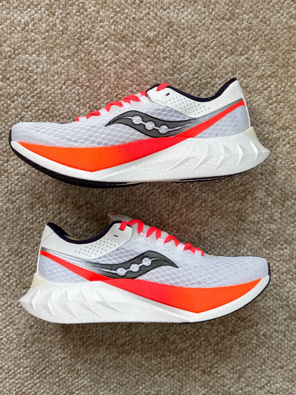 Saucony Endorphin Pro 4 Running Shoe - White Black Orange - Size Men's 8.5 thumbnail 5
