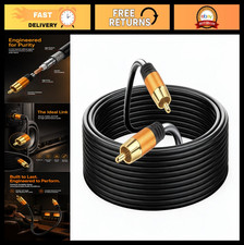 50FT Digital Coaxial RCA Audio Cable, 1RCA Male to Male for Subwoofer Home The