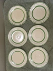Vintage Fiesta Green Stripe 7.5” Dinner Plate Ivory Homer Laughlin Rare 40s
