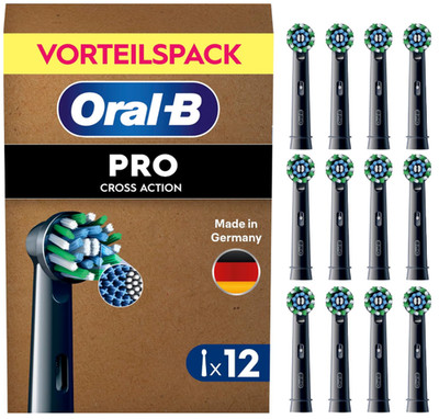 Oral-B Pro CrossAction Aufsteckbürsten 12er Schwarz