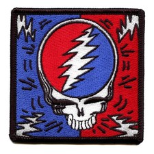 Grateful Dead Steal Your Face Patch Skull Bolt Box Embroidered Iron On