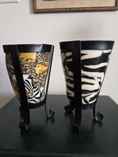 Vintage 90s Y2k cheetah and zebra print candl...