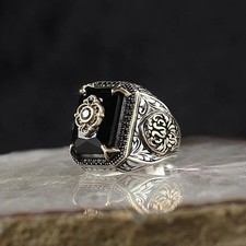 NEW 925 STERLING SILVER ONYX RING MENS WOMENS TURKISH RING ONYX STONE #028