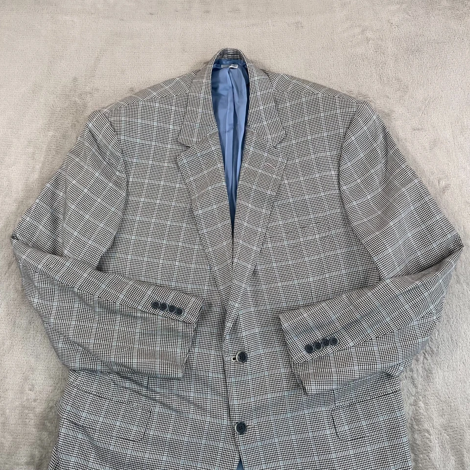 Abrigo Deportivo Blazer BRIONI Nomenta Hombre 46 (Etiqueta 48) Gris Pata de Gallo Lana Seda Foto 2 de 4