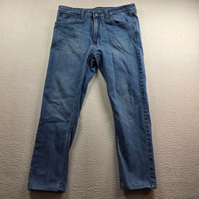 RRJ Rough Rider Jeans Mens 34 Medium Wash Blue Straight Leg Denim Y2K