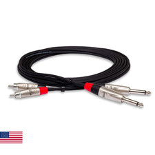 Hosa HPR-010X2 Pro Stereo Interconnect, Dual REAN 1/4 Inch TS to RCA, 10 Feet