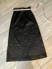 1970s Quilted Skirt Vintage Black See Photos For Measurements Small/Medium