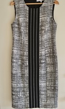 Carolina Herrera Black and White Tweed Sleeveless Sheath Made in Italy EUC