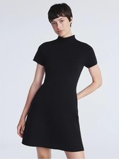 Scoop Women's Black Flare Jacquard Sweater Dress Size L(12-14) NWT!