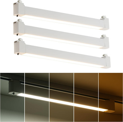5-Color Adjustable LED Track Lighting Heads, 20W, Pack of 3