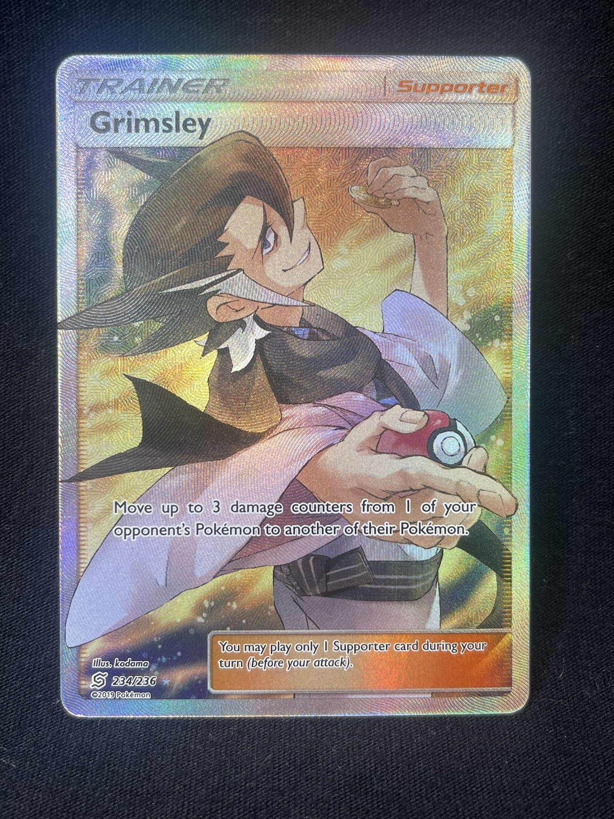 Pokemon - Grimsley 234/236 - SM Unified Minds - Full Art - Ultra Rare - NM