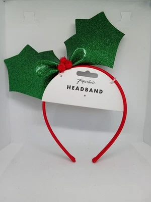 PAPERCHASE Holly Headband Christmas Accessory Head Wear Fashion Xmas Hat Fancy Dress Gear