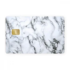 2 Pack White Marble Texture Credit Debit Card Sticker Vinyl Decal Skin Elegant