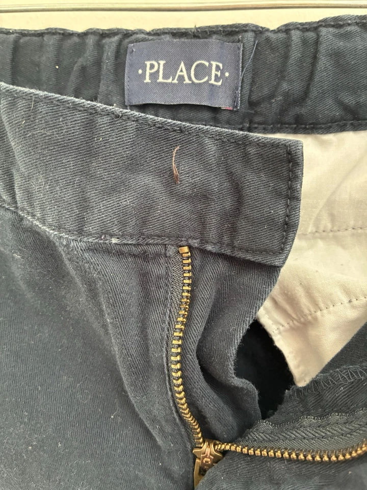 TCP Kids Boys Solid Navy Blue 100% Cotton Adjustable Waist Zip-Fly Chino Pants 8 - Image 4 of 4