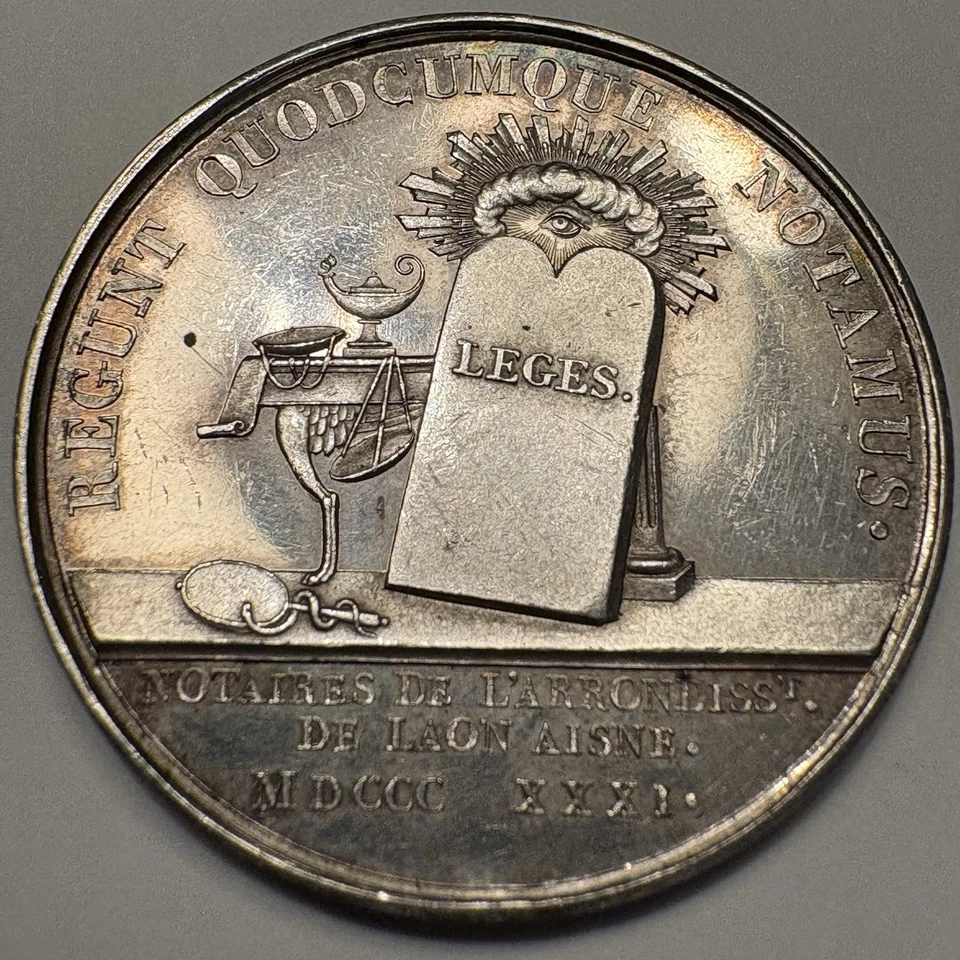 Moneda de plata 1831 Francia Laon Jeton - Luis Felipe I - Notarios - 1800 Foto 3 de 4
