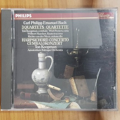 TON KOOPMAN cpe bach - harpsichord concerto FULL SILVER NM/EX (CD Album)