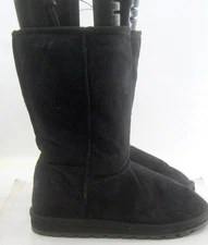 new Black Winter Flat mid calf  Boots  WOMEN Size    7