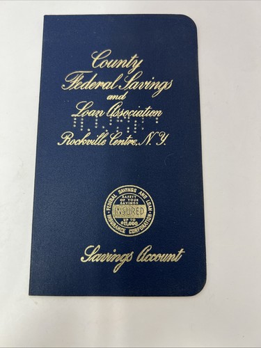 1968 County Federal Saving Bank of New York Deposit Book  New York