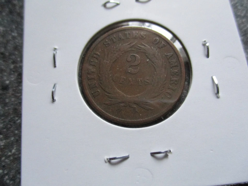 1871 2 CENT PIECE, NICE DATE & VERY NICE GOOD condition COIN, $45 - Image 3 of 3