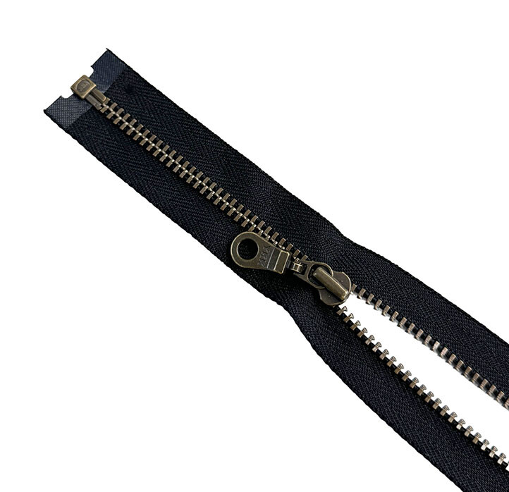 ＹＫＫ　2点購入 YKK # 3 Antique Brass Metal Jacket Zippers with Donut Pull