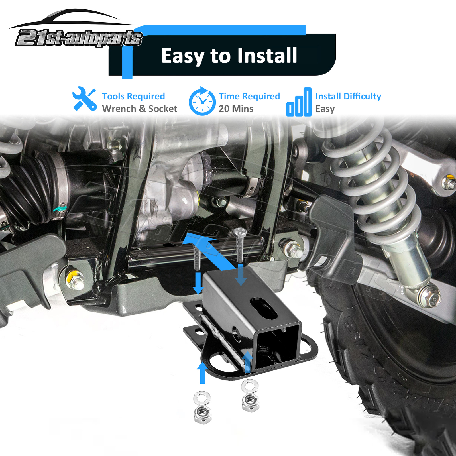 2" Rear Receiver Hitch For honda Rincon 680 Rancher TRX420 Foreman