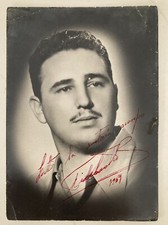 Fidel Castro Signed Photo 1959 ST NARANJO hasta la Victoria Siempre
