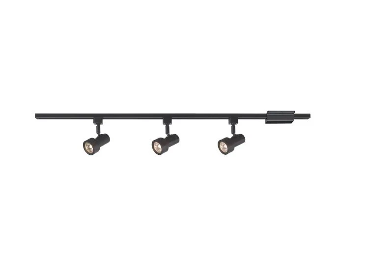 Hampton Bay Mini Step 44 in. 3 Light Black Linear Track Lighting
