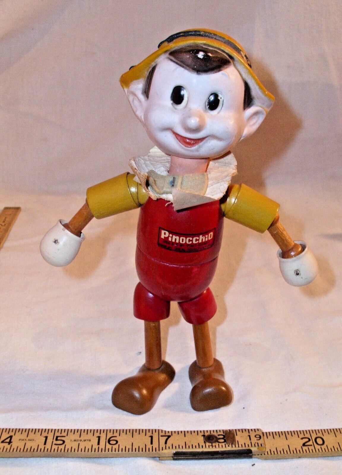 IDEAL WALT DISNEY PINOCCHIO WOOD JOINTED 8" DOLL 1930s NICE