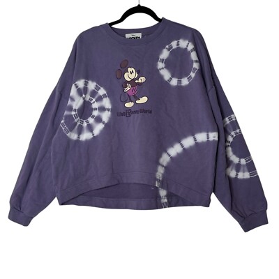 Disney Sweater Top Women Large Pull Over Mickey Mouse Disney World Cozy Outdoor