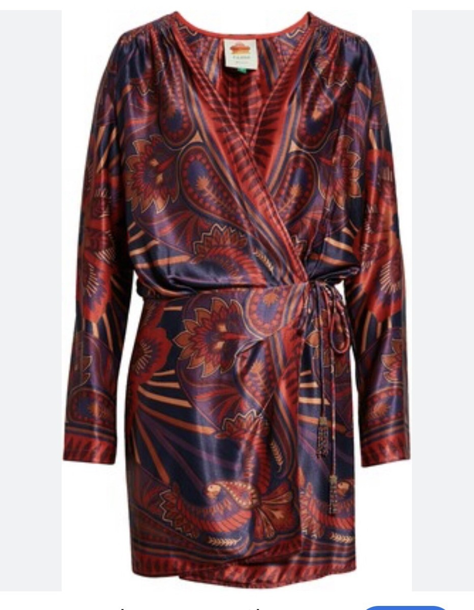 Farm Rio Macaw Arabesque Long Sleeve Mini Dress Size Small | eBay