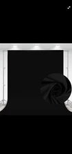 10 X 7 FT Black Backdrop Background for Photography, High Density Polyester Fabr