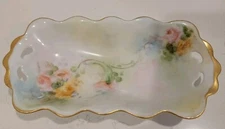 Trinket Dish MZ Austria hand painted 8 in. Relish/trinket Dish