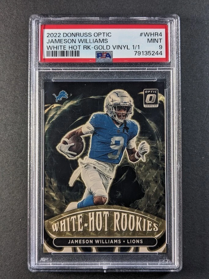 Jameson Williams Panini Donruss Optic White Hot Rookies #WHR4 Gold Vinyl 1/1
