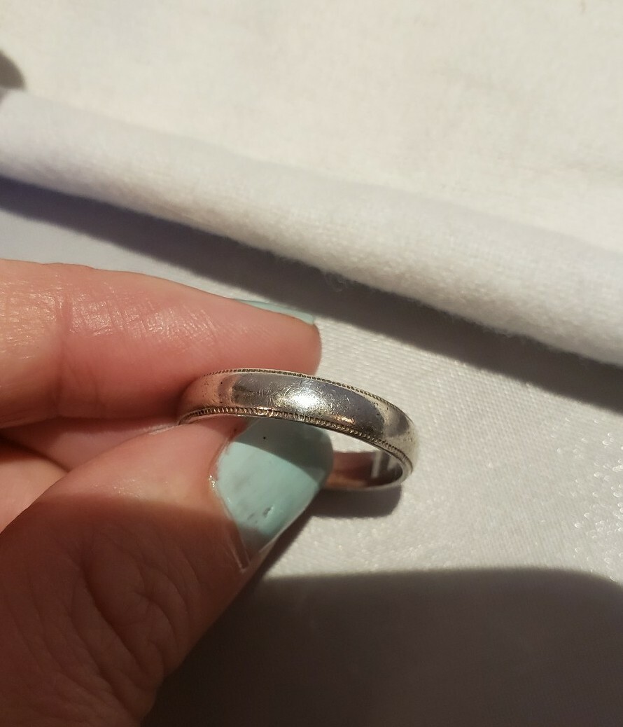 Solid Sterling Silver Classic Half-round Wedding … - image 7